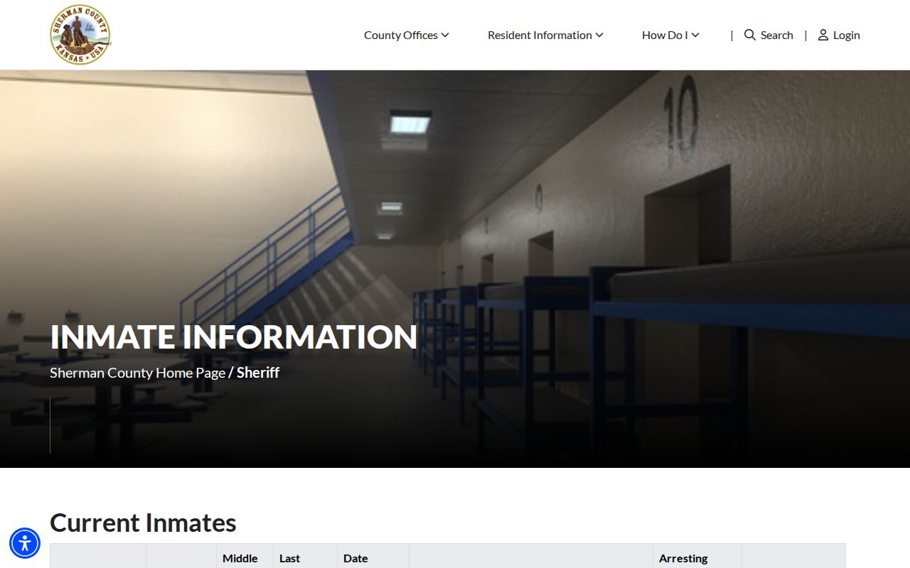 Sherman County current roster photo channel for a Cheyenne County released inmate